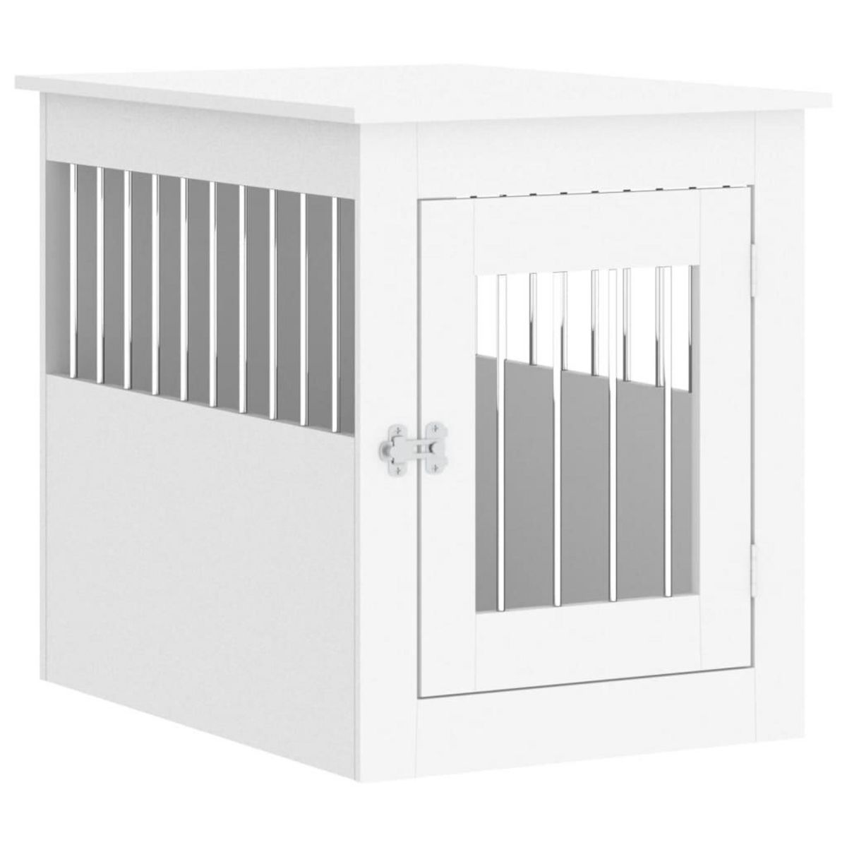 VIDAXL Meuble de cage pour chiens blanc 55x75x65 cm bois d'ingenierie