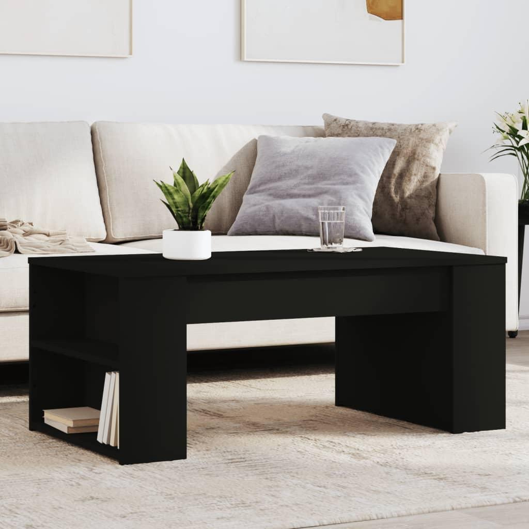 VIDAXL Table basse noir 102x55x42 cm bois d'ingenierie