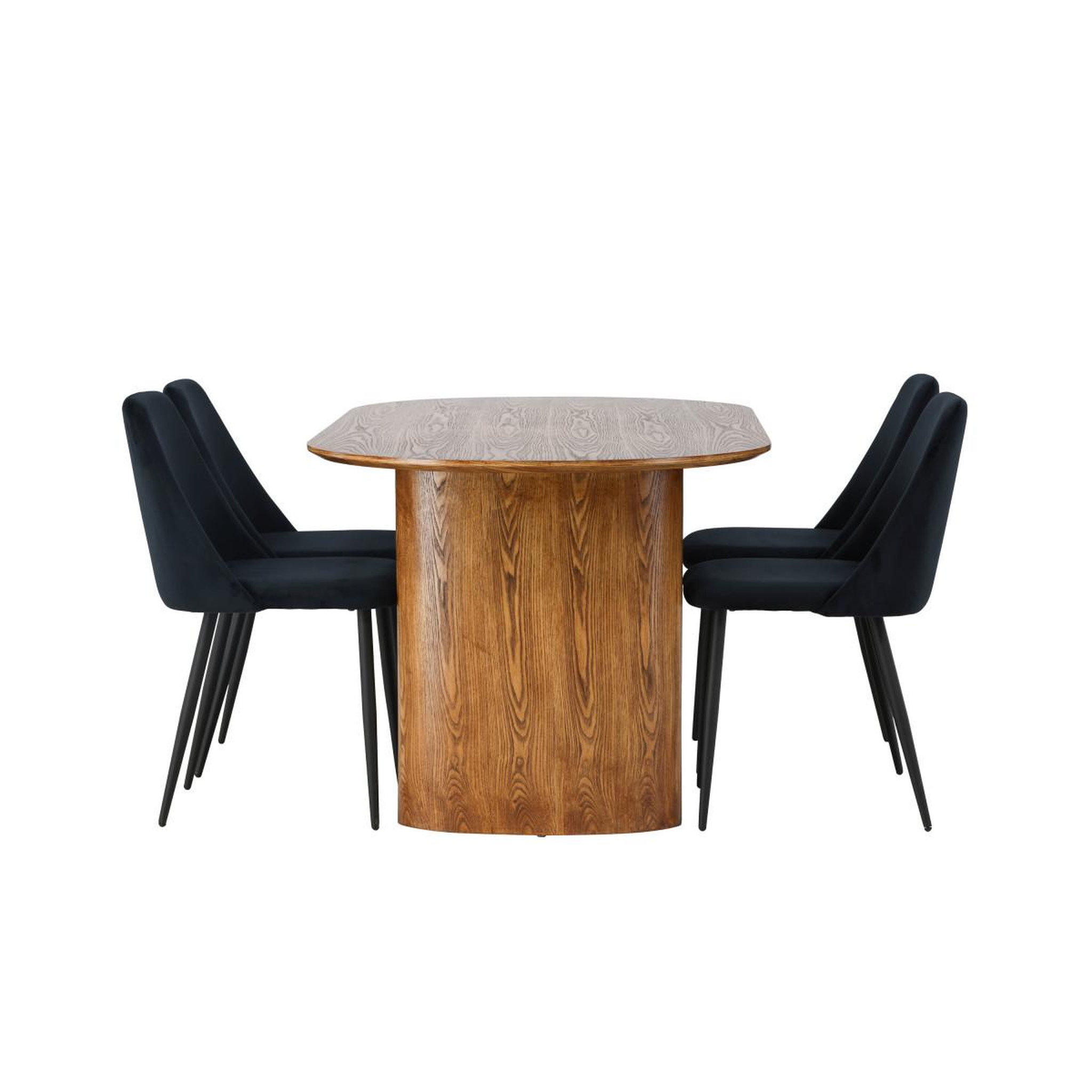 Voir la diapositive 3 : Paris Prix Ensemble table à manger & 4 chaises  isolde & night  180cm naturel & noir