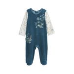 Petit Béguin Pyjama bébé en velours Cacahuète. Coloris disponibles : Bleu