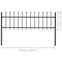 Voir la diapositive 5 : VIDAXL Cloture de jardin avec dessus en lance Acier 1,7 x 0,6 m Noir