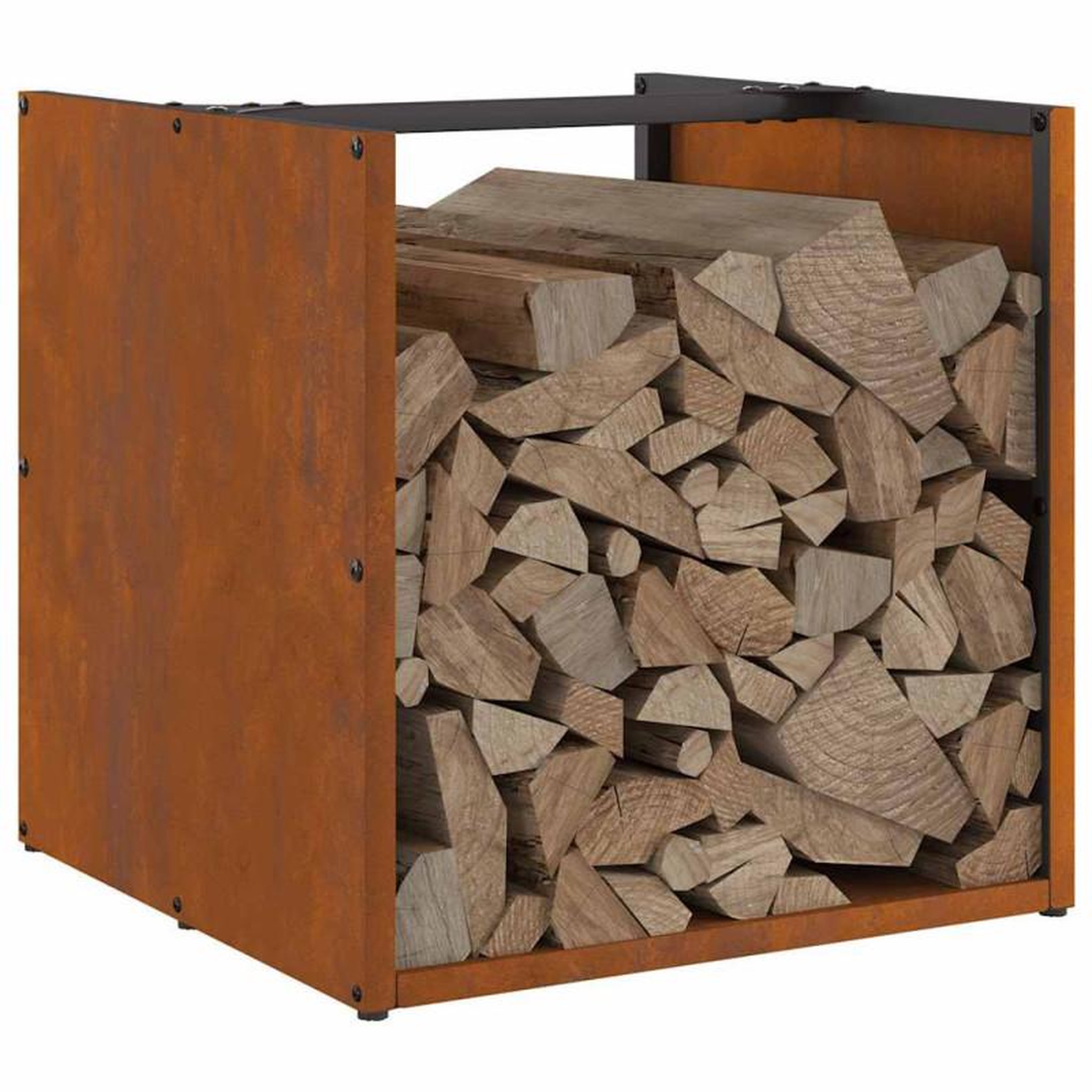 Voir la diapositive 4 : VIDAXL Étagère à bois 40x40x40 cm acier résistant aux intempéries