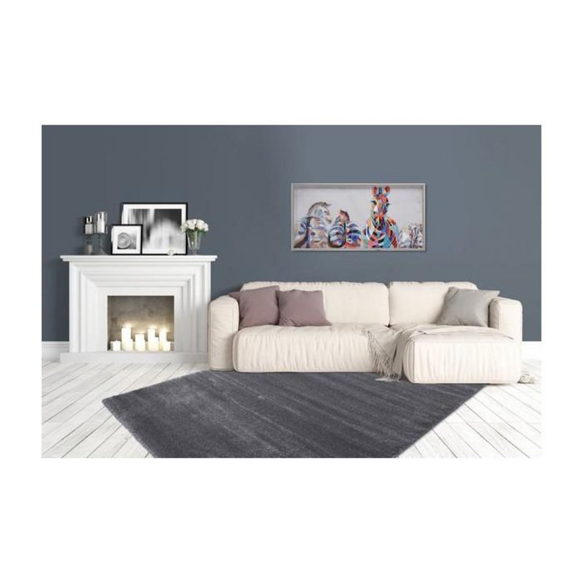 Paris Prix Tapis Tissé Déco  Saint Lucia  Gris