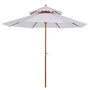 Voir la diapositive 1 : OUTSUNNY Parasol en bois peuplier droit 2 toits polyester 180 g/m² dia. 2,65 x 2,64H m blanc