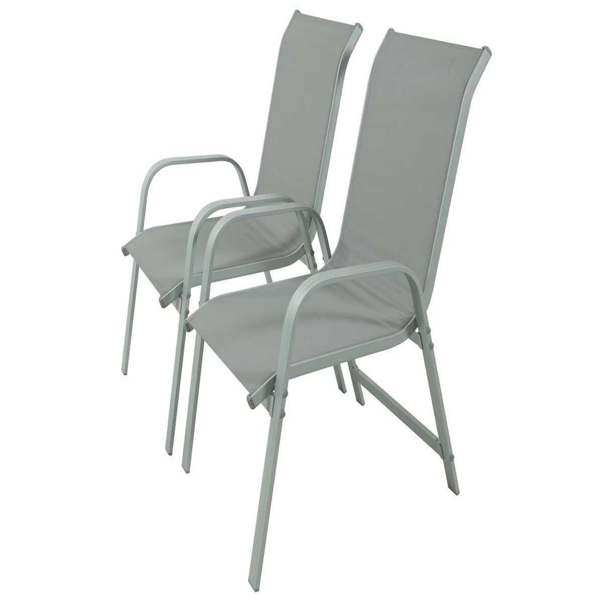 Habitat et Jardin Fauteuil jardin Alu/Textilène  Porto  - Phoenix - Gris clair - Lot de 2