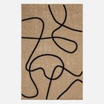 SWEEEK Tapis intérieur effet jute THOMAS, motif graphique en relief noir. Coloris disponibles : Noir