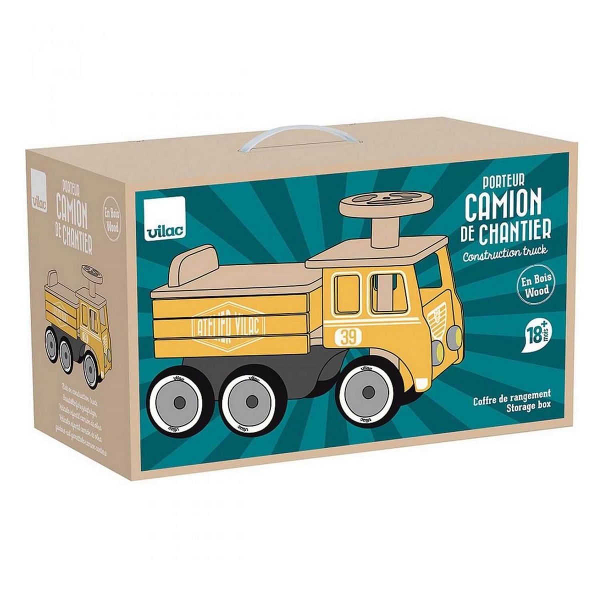 Vilac Porteur camion de chantier en bois