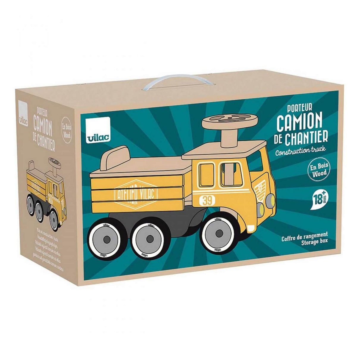 Vilac Porteur camion de chantier en bois