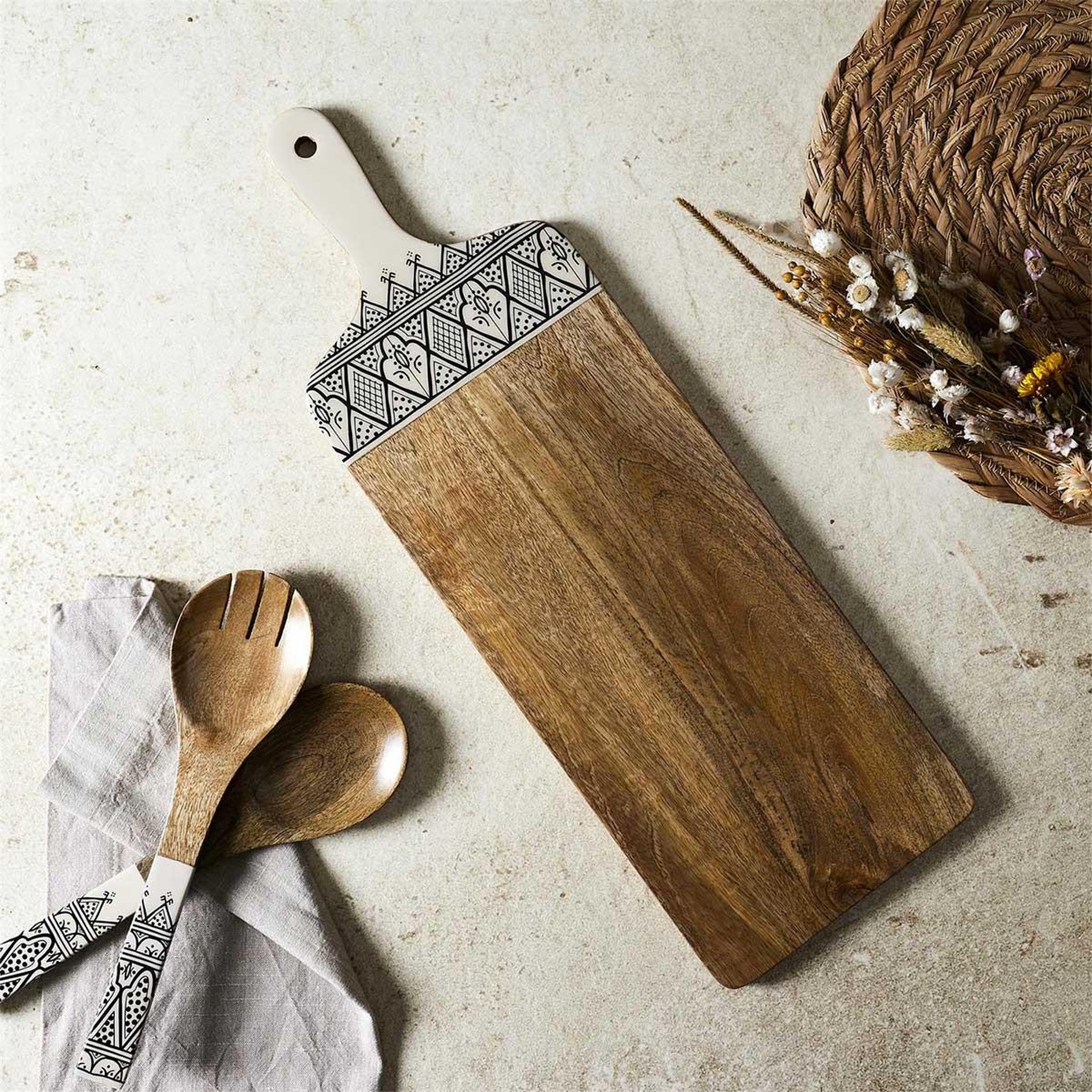 Voir la diapositive 3 : The Home Deco Factory Planche de présentation en bois  dune  58cm noir