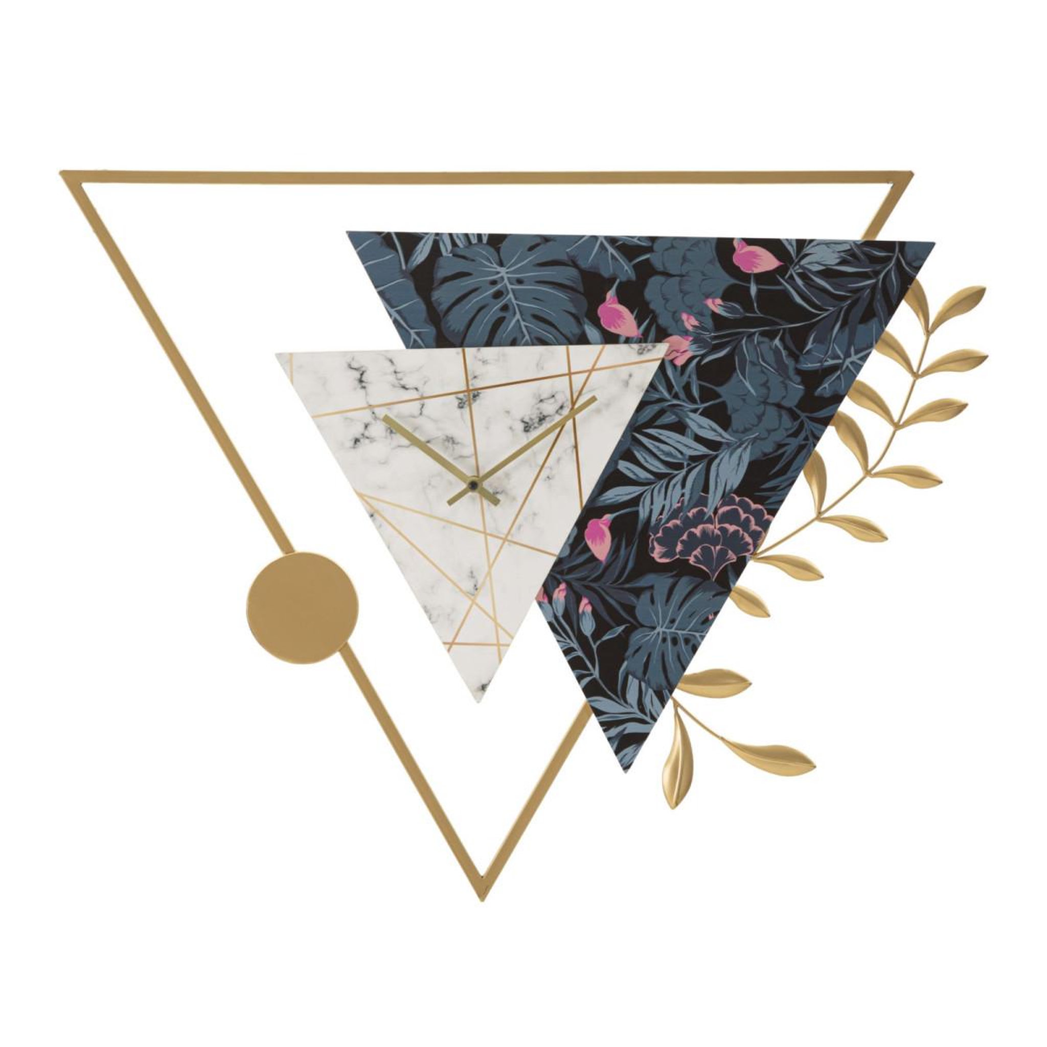 Paris Prix Horloge murale en métal  triangle  75cm multicolore