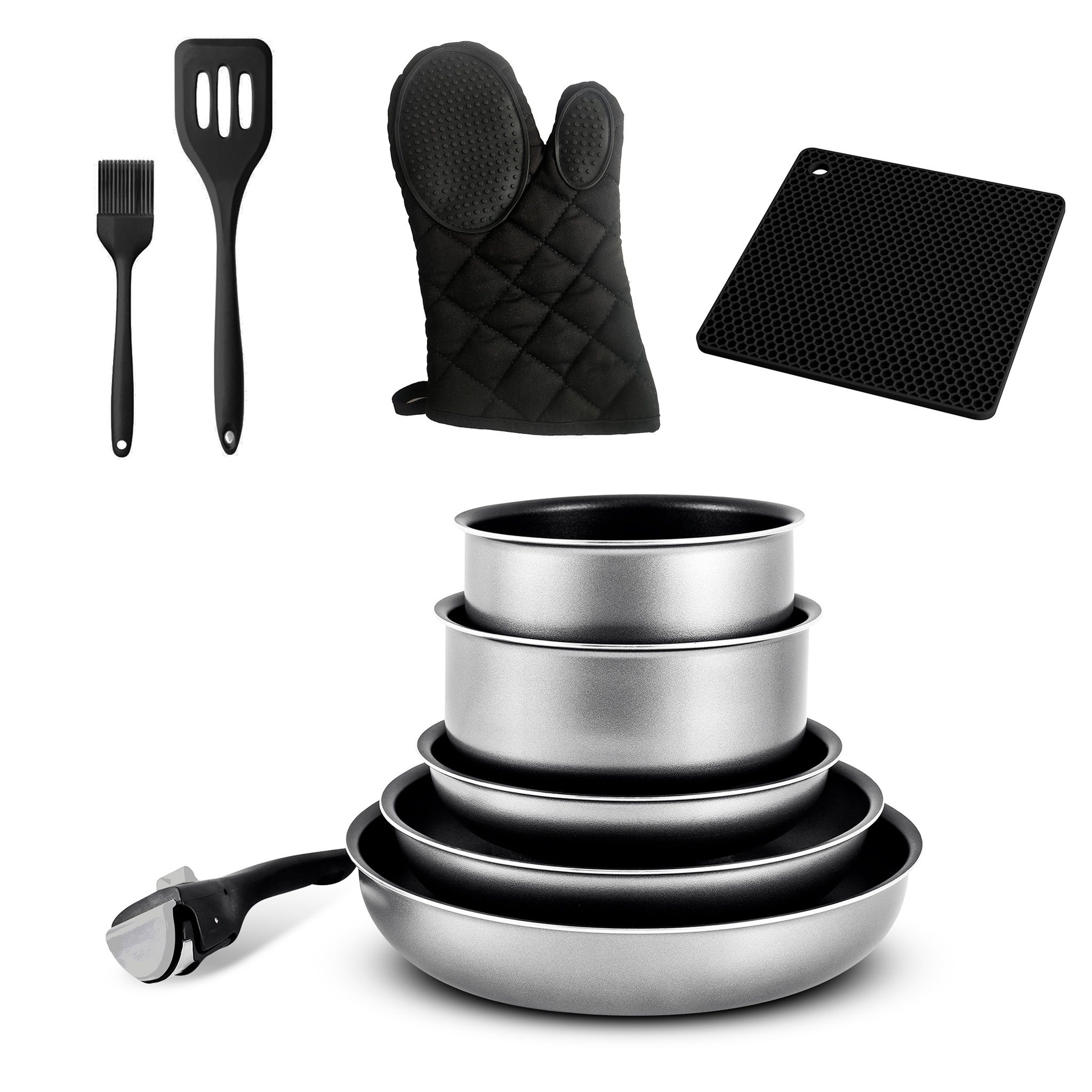 KITCHEN COOK Batterie de cuisine induction 10 pièces