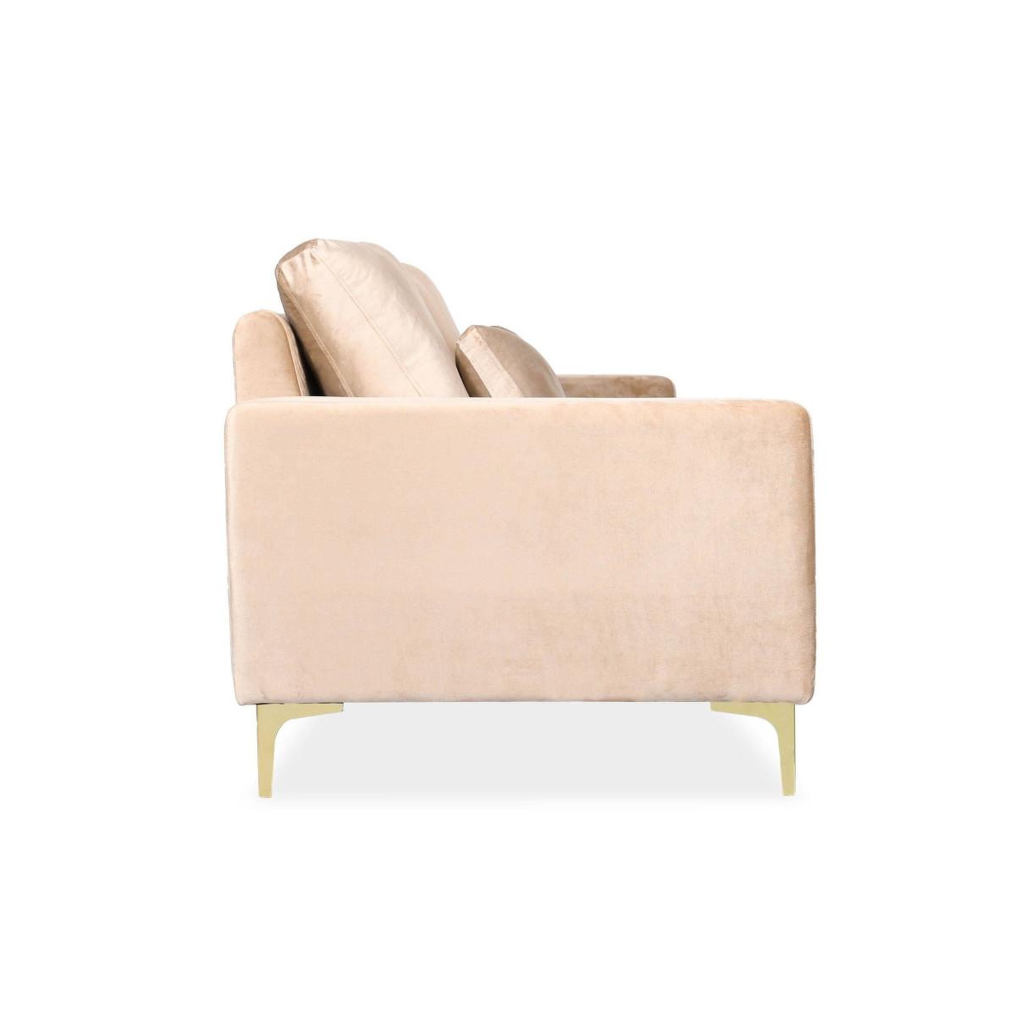 Voir la diapositive 3 : Paris Prix Canapé 3 Places en Velours  Ignacio  220cm Taupe