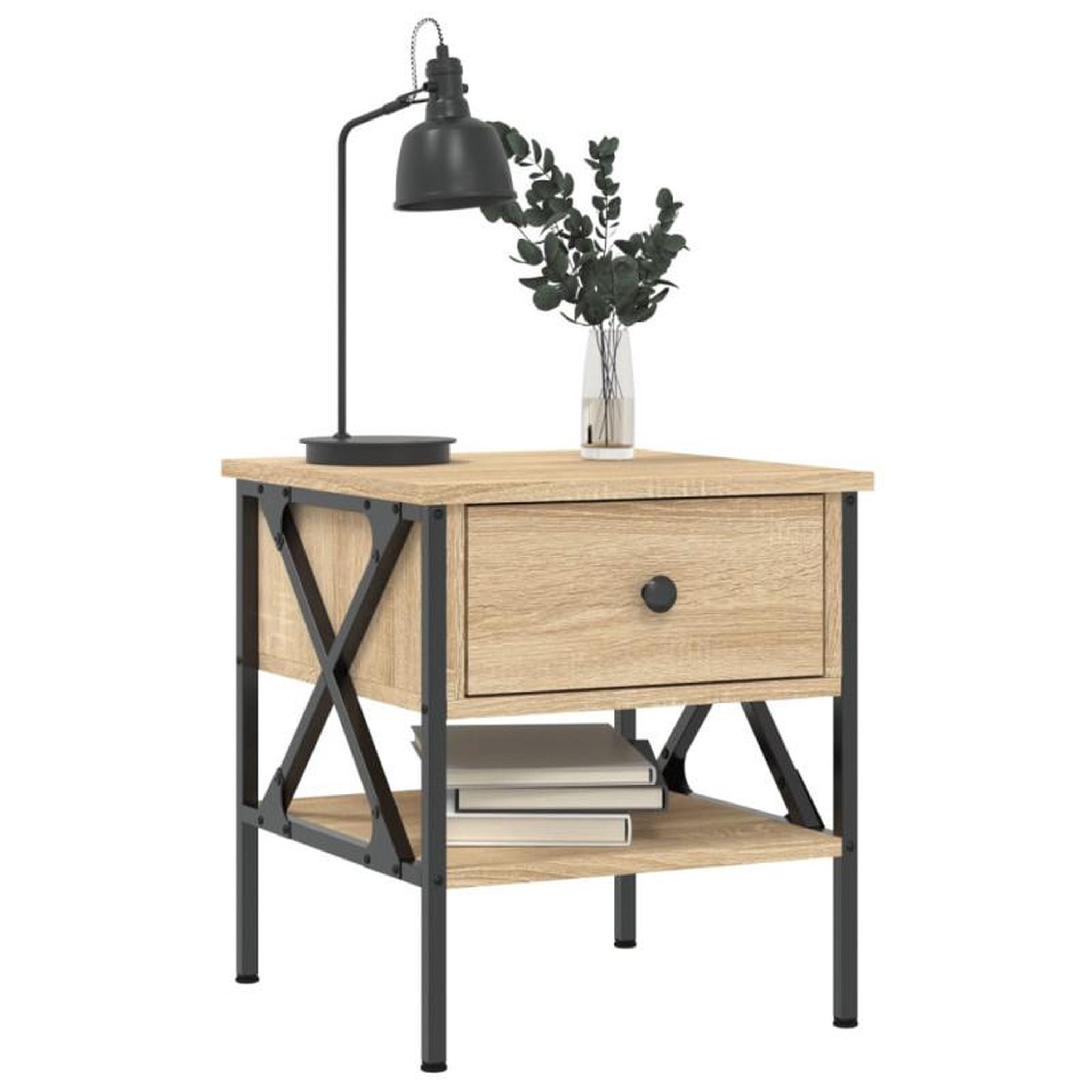 Voir la diapositive 3 : VIDAXL Tables de chevet 2 pcs chêne sonoma 40x42x45 cm bois ingénierie