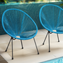 Voir la diapositive 2 : CONCEPT USINE Set de 2 chaises Bleu ACAPULCO