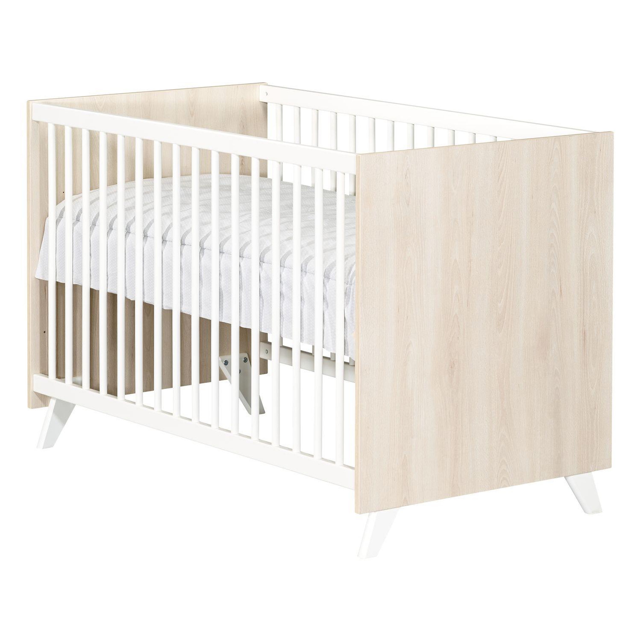 Voir la diapositive 3 : BABY PRICE  Lit bébé sommier réglable  60x120cm SCANDI coloris naturel  