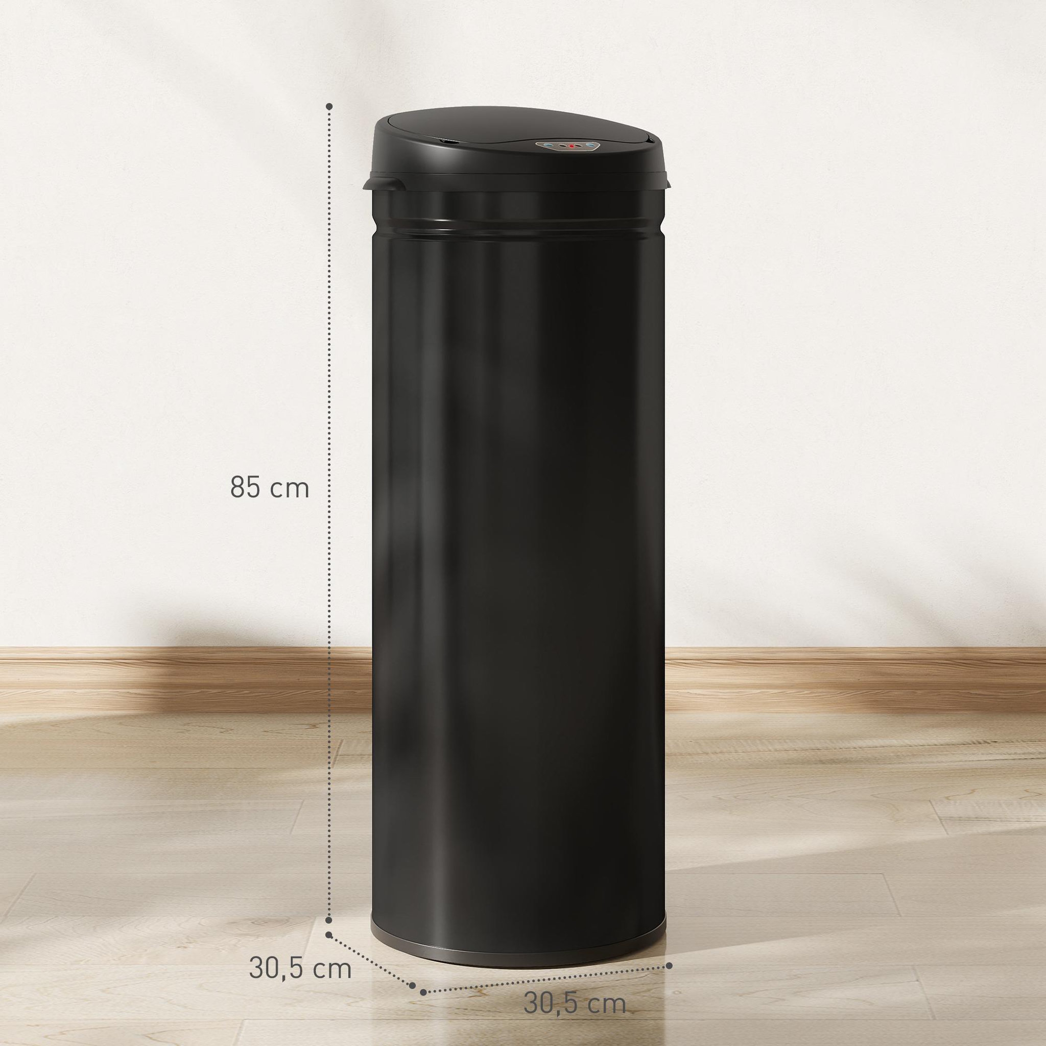 Voir la diapositive 3 : HOMCOM Poubelle automatique 50l capteur de mouvement acier inox brossé
