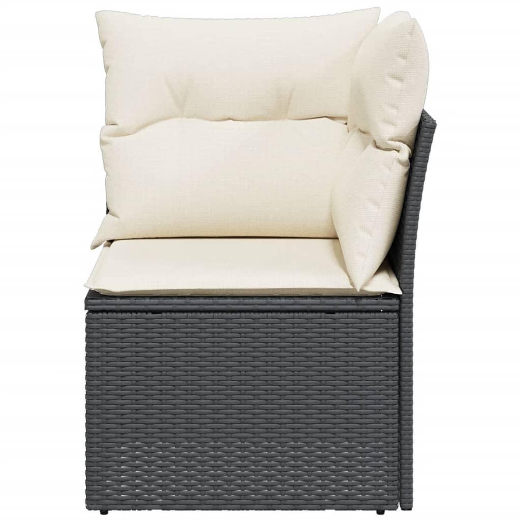 Voir la diapositive 4 : VIDAXL Canape d'angle de jardin avec coussins noir resine tressee