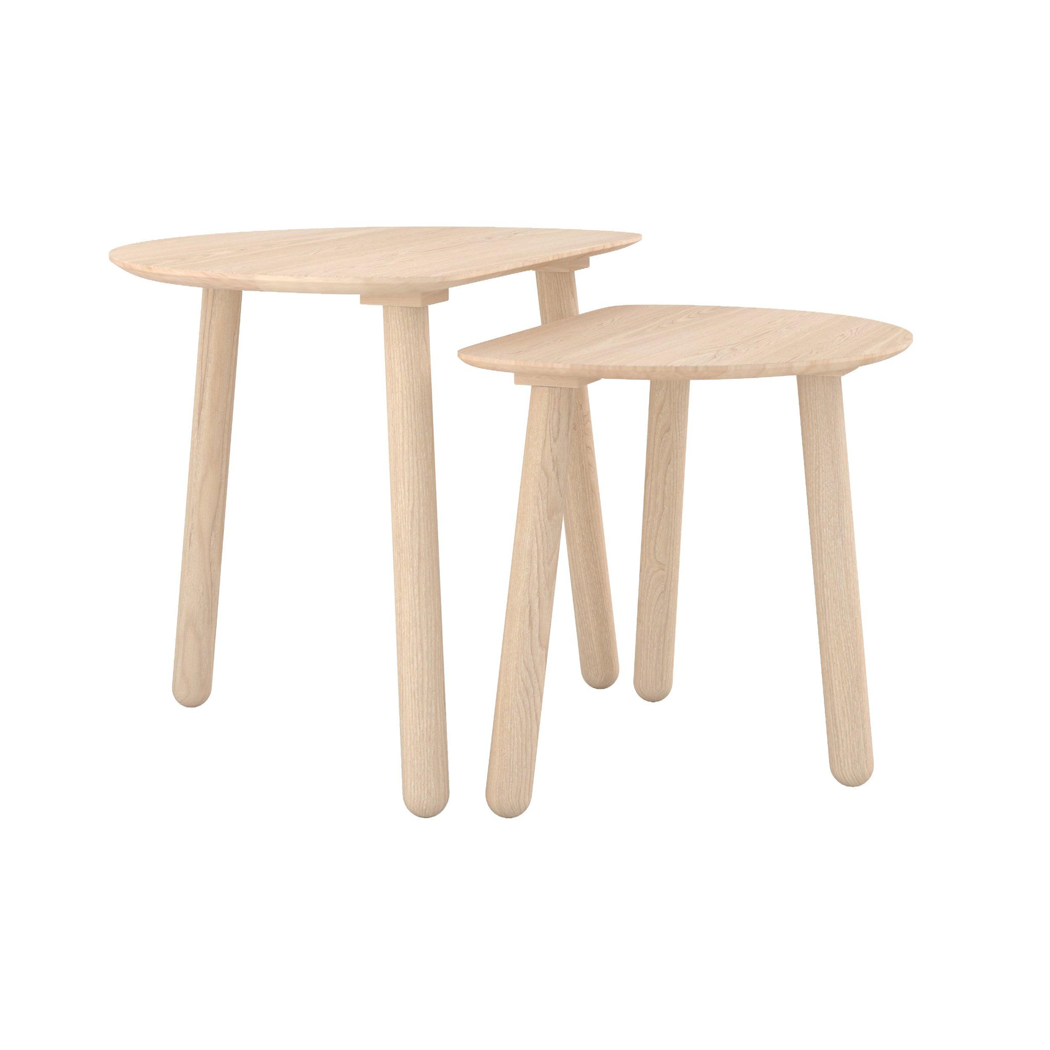 MAISON PAVANE Tables gigognes en bois de frêne effet blanchi-montaine