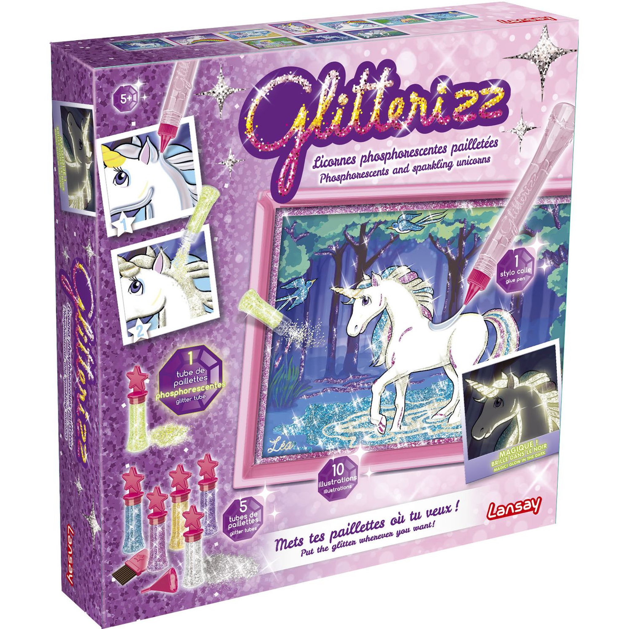Voir la diapositive 1 : LANSAY  Glitterizz Licornes Phosphorescentes Pailletées