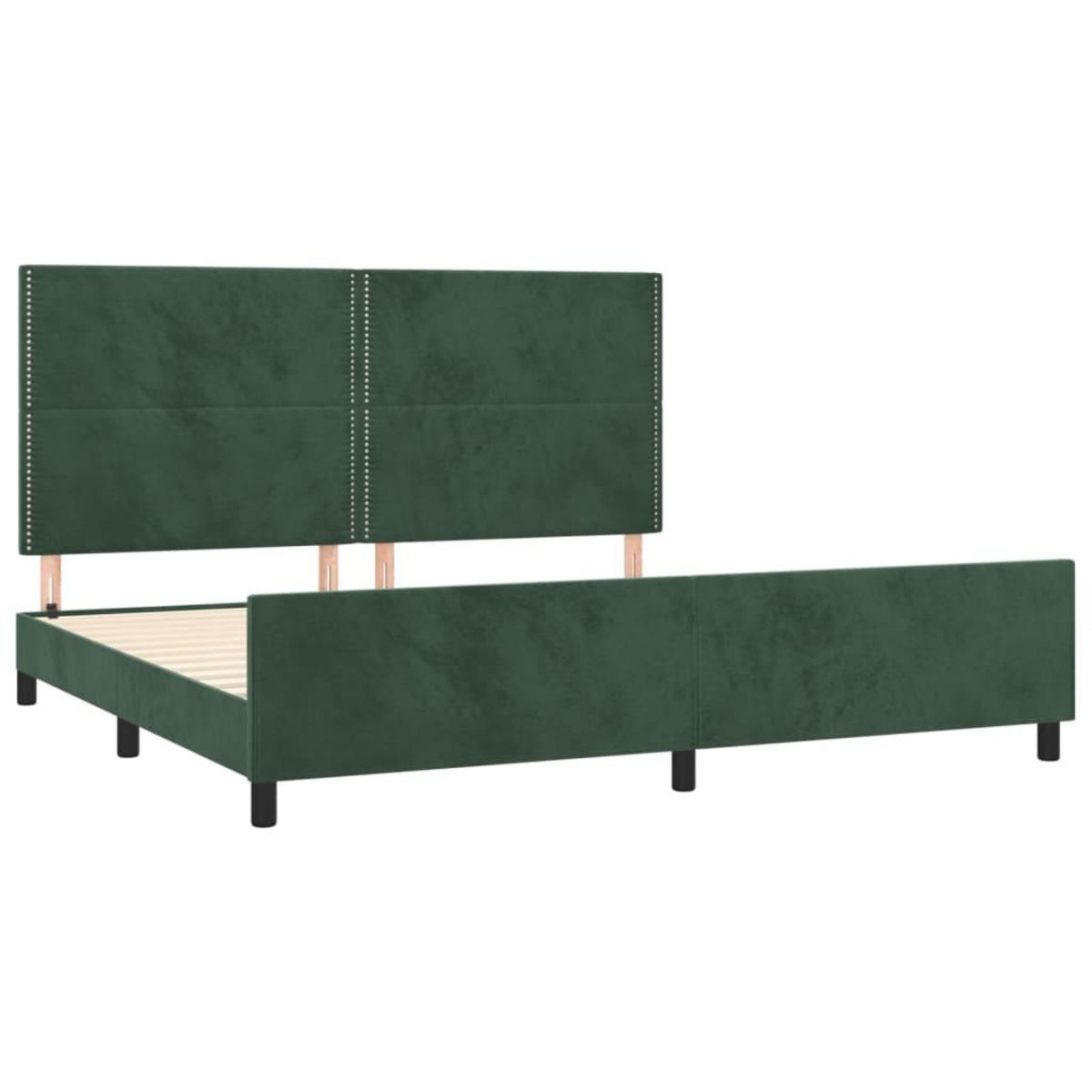 VIDAXL Cadre de lit sans matelas vert fonce 200x200 cm velours