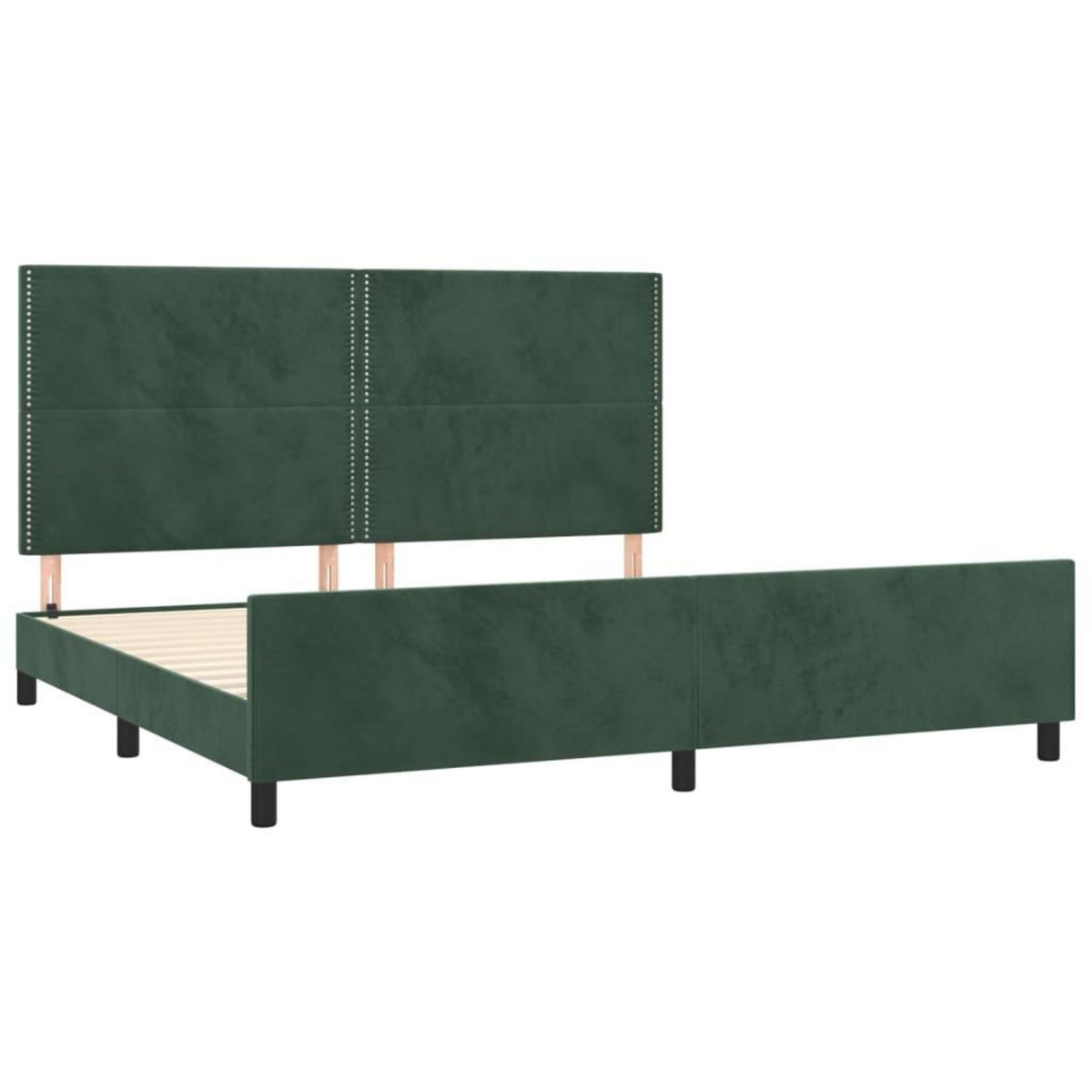 VIDAXL Cadre de lit sans matelas vert fonce 200x200 cm velours