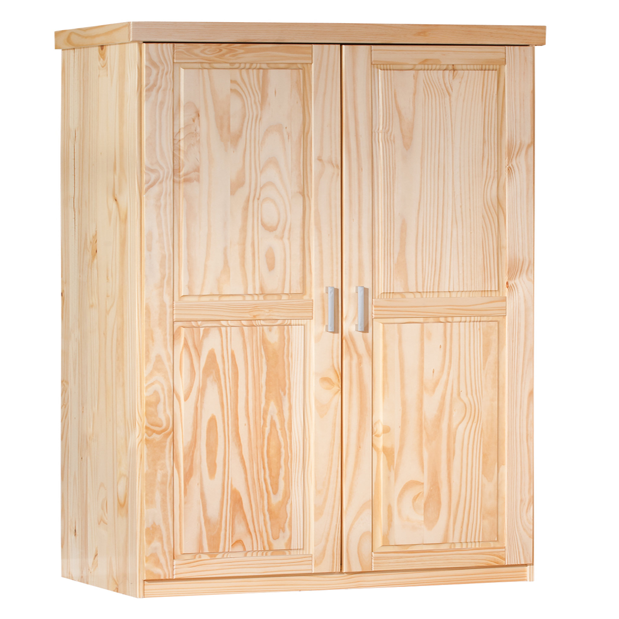 Voir la diapositive 1 :  Armoire de chambre 2 portes avec penderie pin massif naturel ULLI