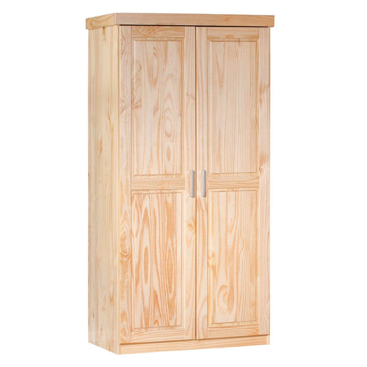  Armoire de chambre 2 portes avec penderie pin massif naturel ULLI