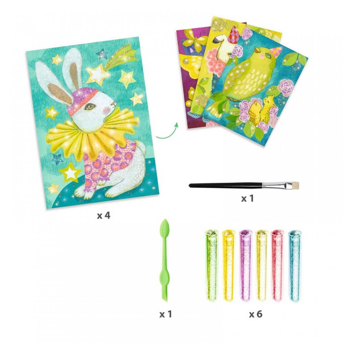 Djeco Tableaux paillettes carnaval des animaux