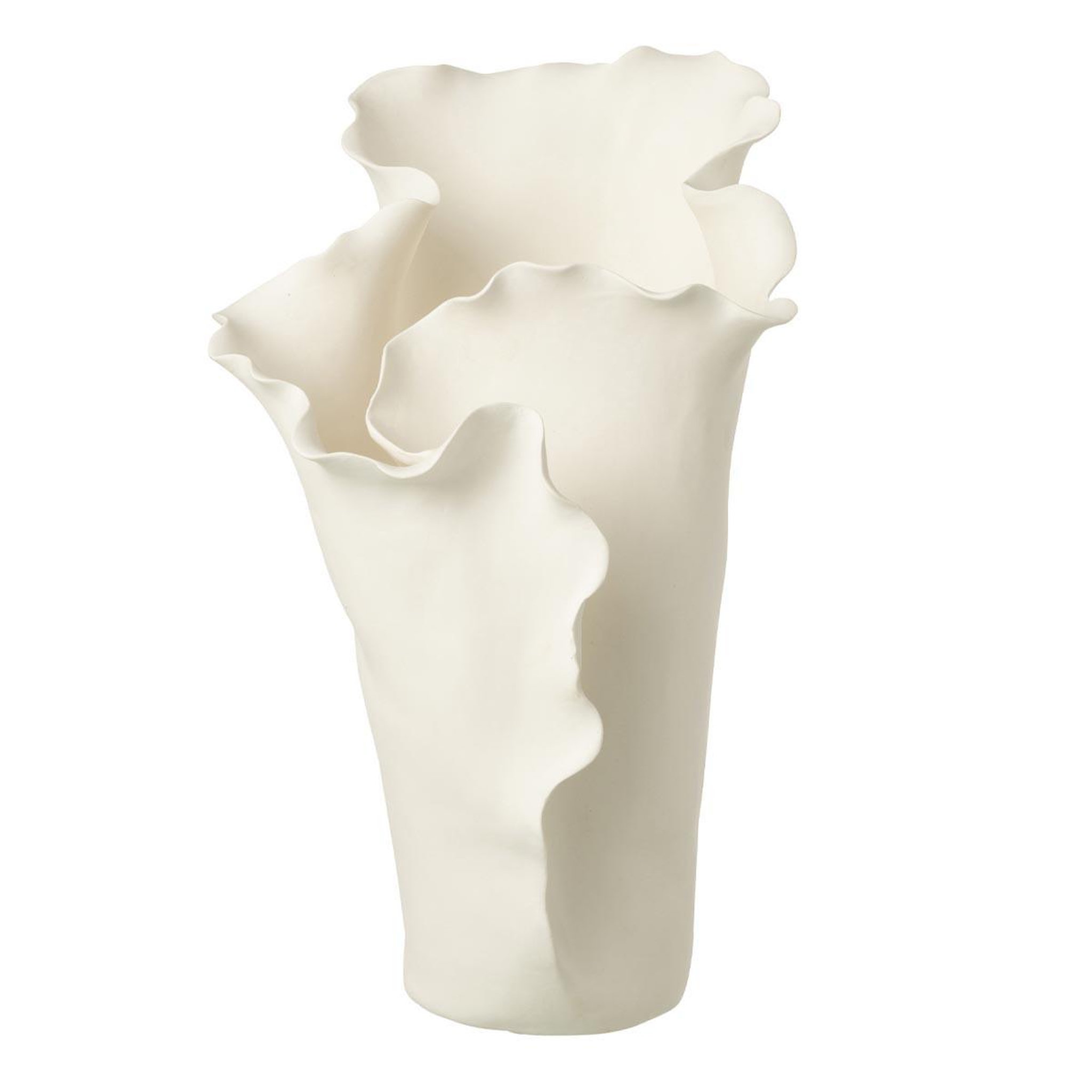 J-LINE Vase irrégulier en céramique  helix  38cm blanc