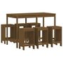 Voir la diapositive 2 : VIDAXL Ensemble de bar de jardin 7 pcs marron miel bois de pin massif