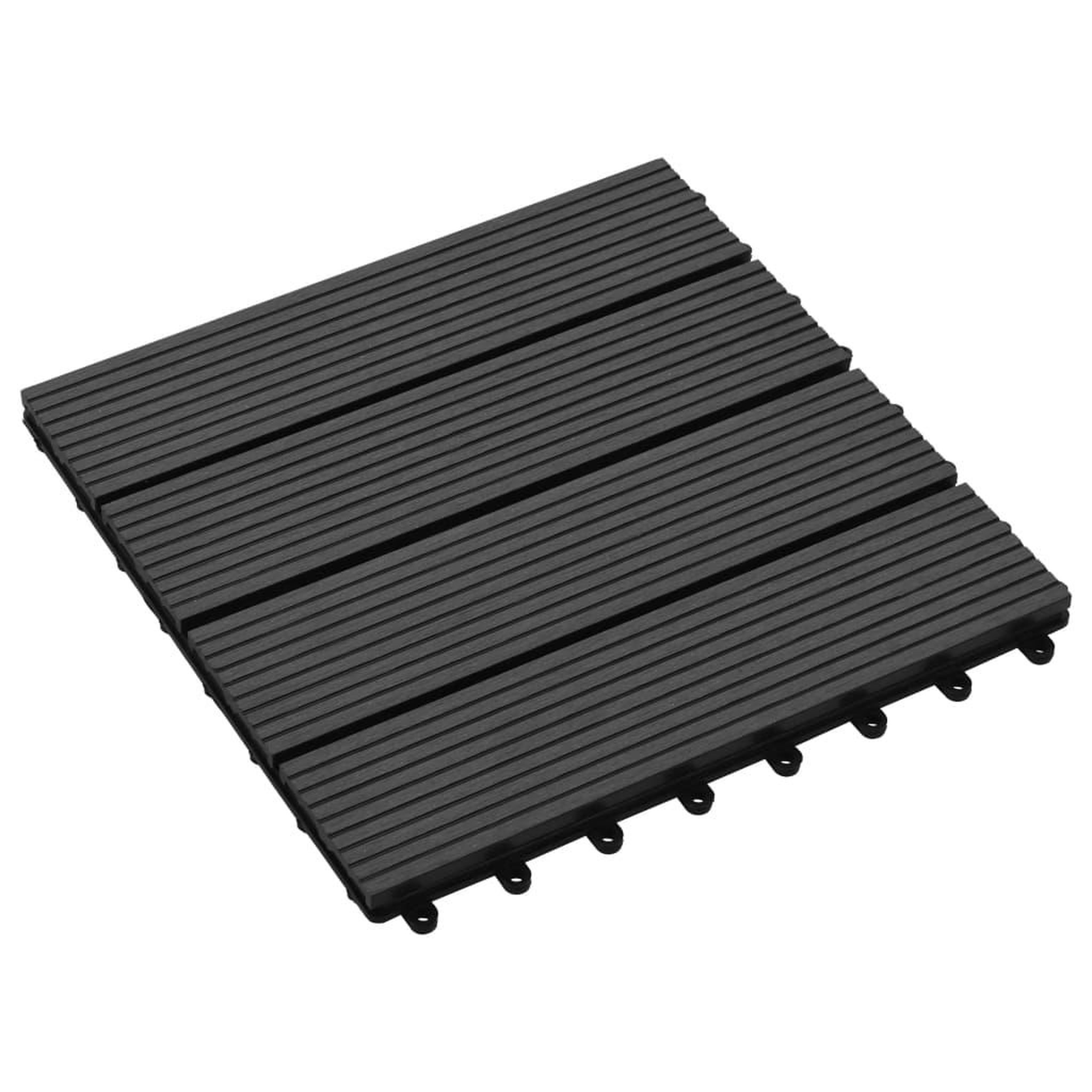 Voir la diapositive 3 : VIDAXL Carreaux de terrasse 22 pcs 30 x 30 cm 2 m^2 WPC Noir