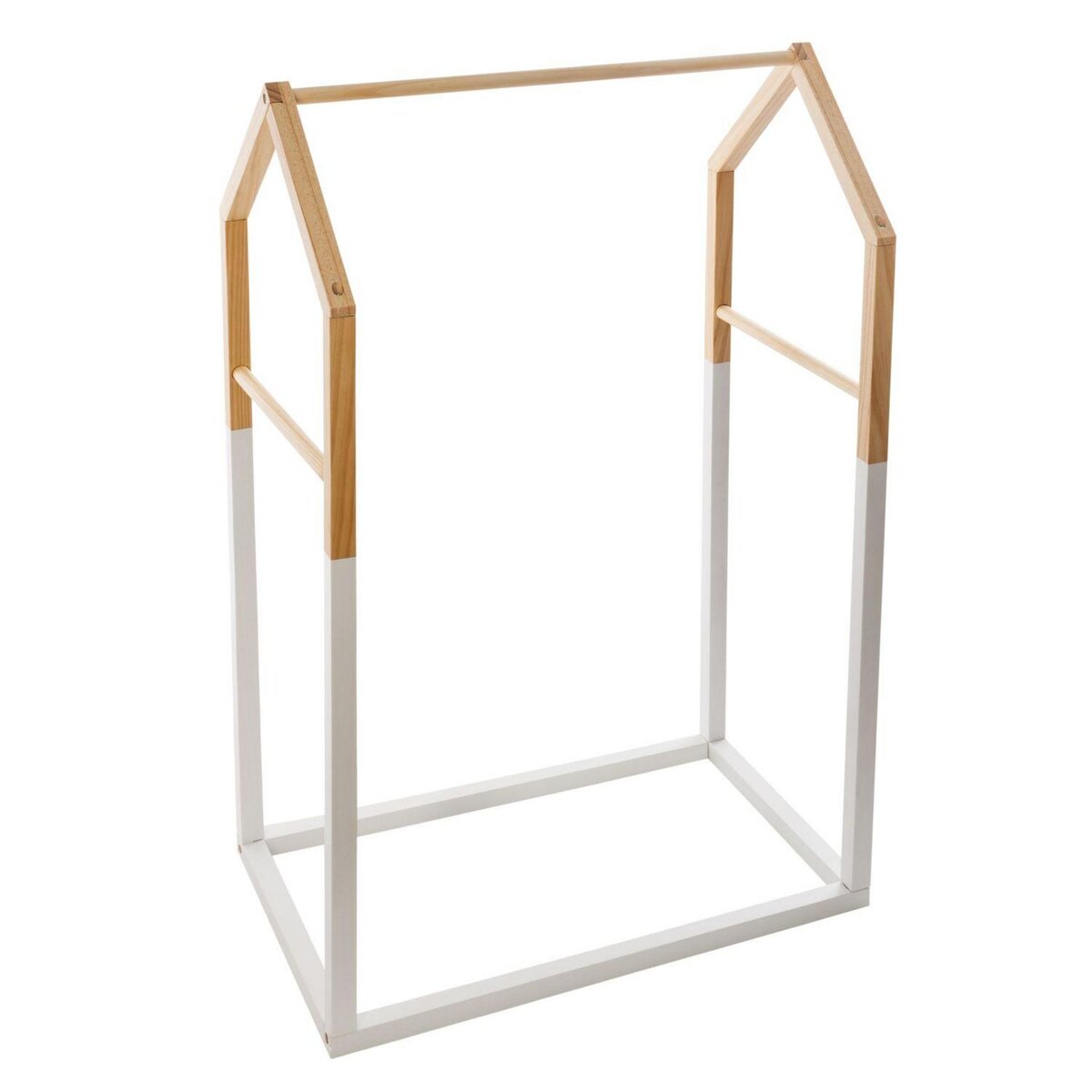 Atmosphera Kids Portant pour enfant en forme de maison - Blanc et beige