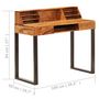 Voir la diapositive 6 : VIDAXL Bureau 110x50x94 cm Bois solide de Sesham et acier