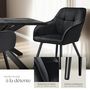 Voir la diapositive 4 : tectake Chaise de salle à manger rembourrée et en velours matelassé noir/noir Lot de 2
