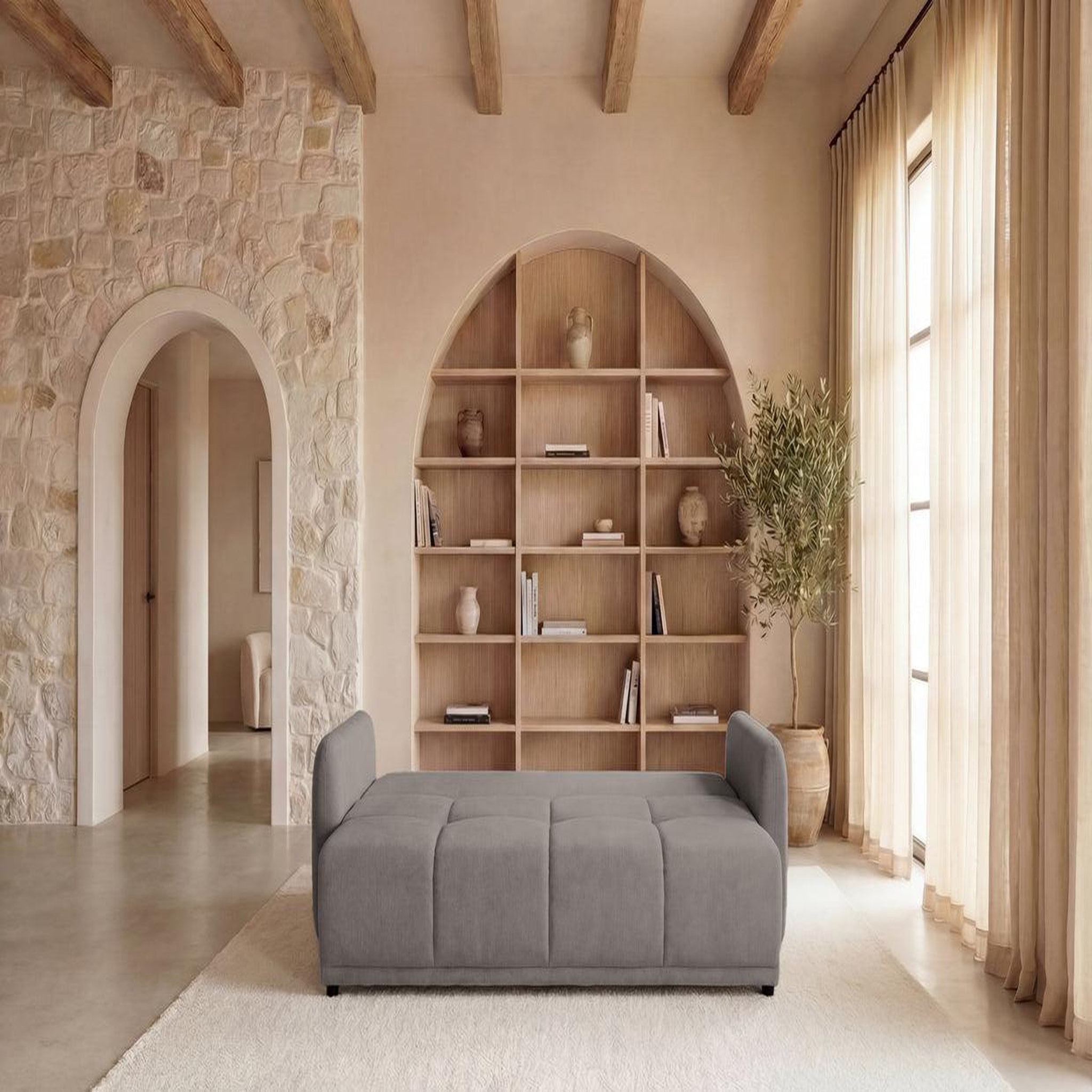 Voir la diapositive 6 : CASANOVA PARIS Dana - canapé droit tissu lisse