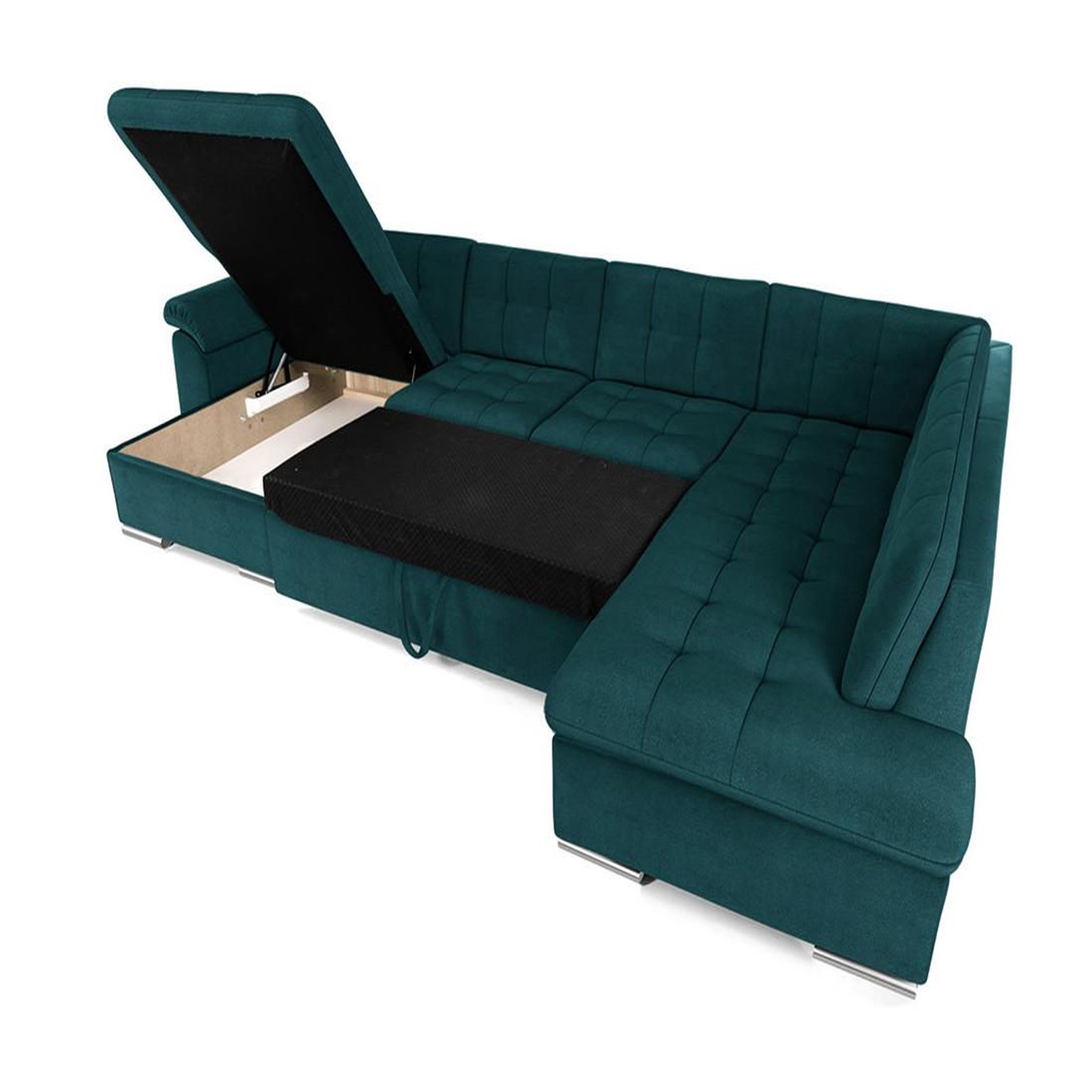 Voir la diapositive 3 : BEST MOBILIER Chuck - canapé panoramique xxl - convertible avec coffre - 7 places - droit
