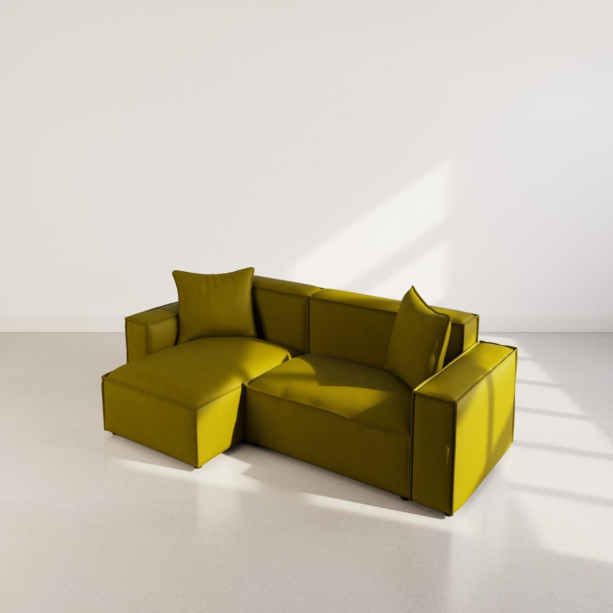 BEST MOBILIER Atlas - canapé d'angle réversible 4 places en velours texturé