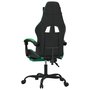 Voir la diapositive 5 : VIDAXL Chaise de jeu pivotante et repose-pied Noir et vert Similicuir
