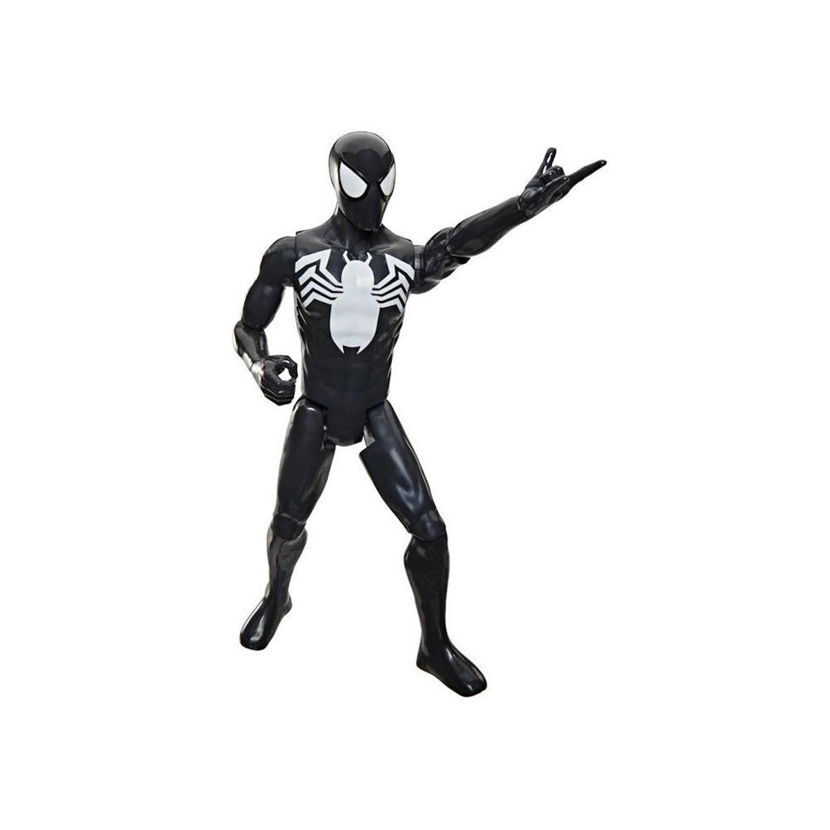 HASBRO Figurine Spider-Man en costume noir 30 cm deluxe, Titan Series, jouets de super-héros pour enfants, Marvel Spider-Man, des 4