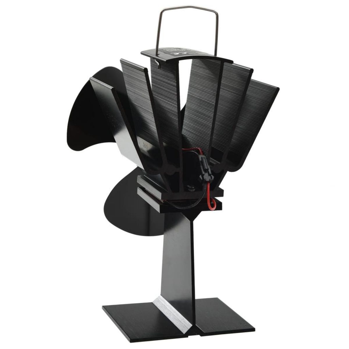 VIDAXL Ventilateur de poele alimente par chaleur 3 pales Noir