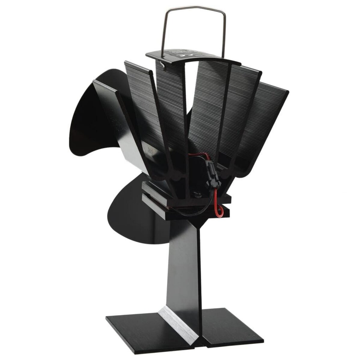 VIDAXL Ventilateur de poele alimente par chaleur 3 pales Noir