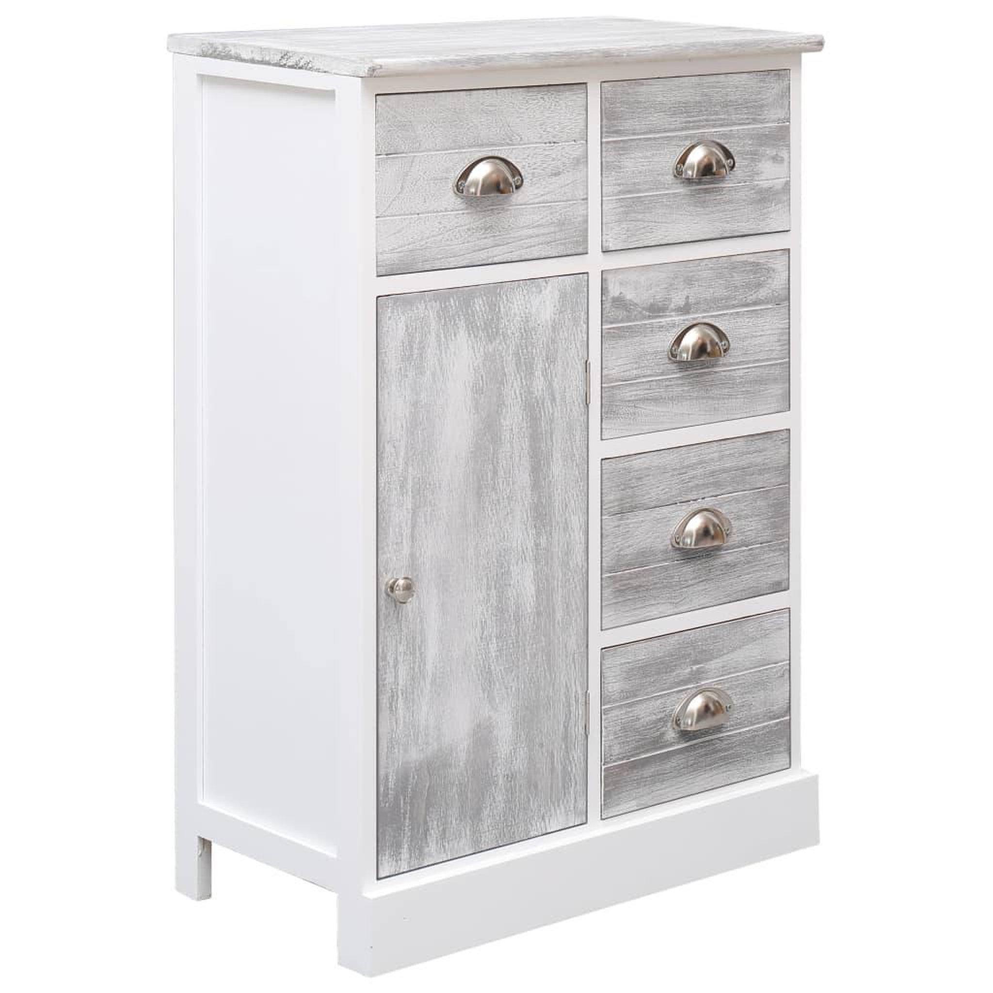 Voir la diapositive 4 : VIDAXL Buffet avec 10 tiroirs Gris 113x30x79 cm Bois