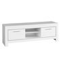 Voir la diapositive 1 : Meuble TV moderne 1 niche 2 portes laqué brillant L160 cm