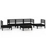 Voir la diapositive 2 : VIDAXL Salon de jardin 6 pcs Noir Bois de pin massif