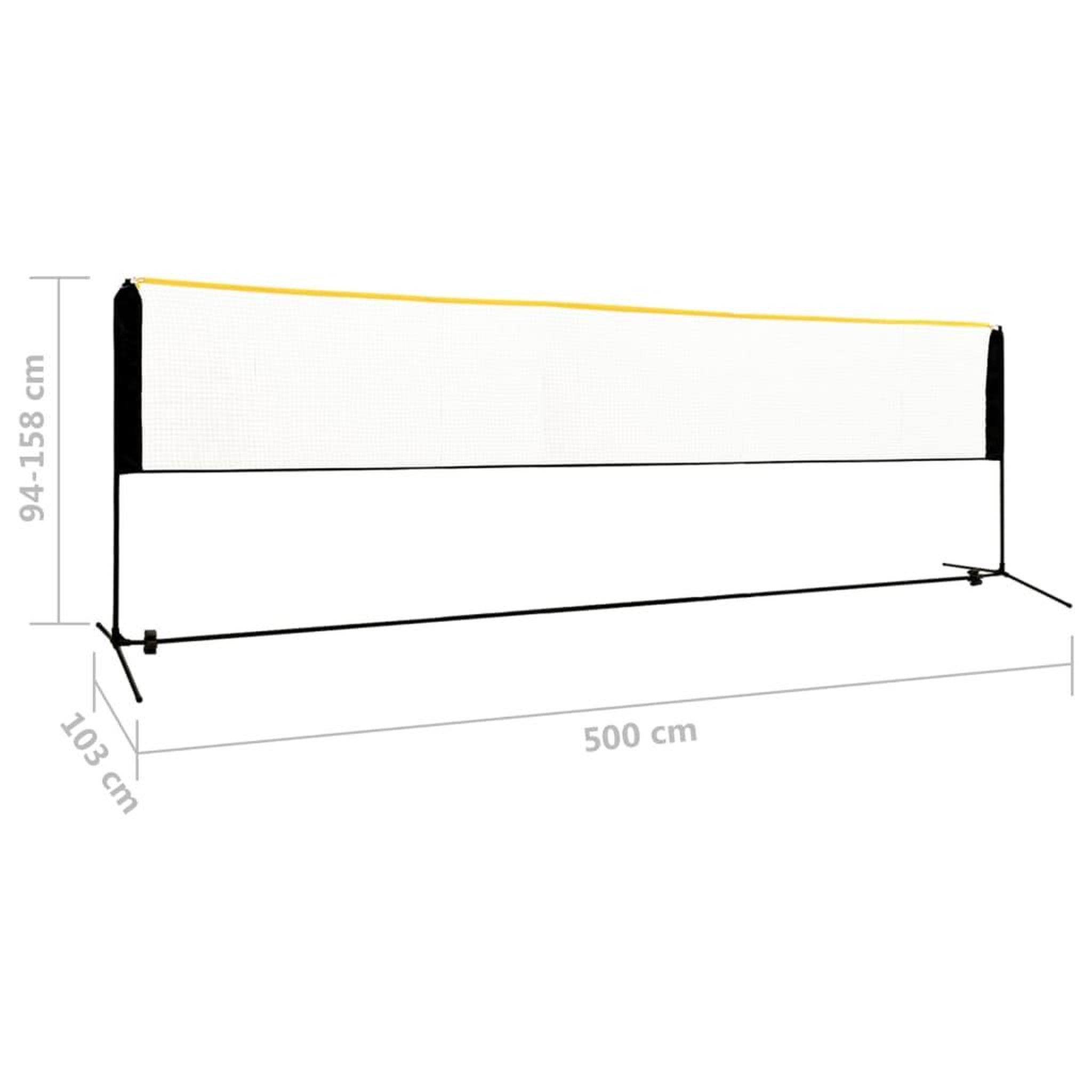 Voir la diapositive 6 : VIDAXL Filet de badminton reglable 500x103x94-158 cm Metal