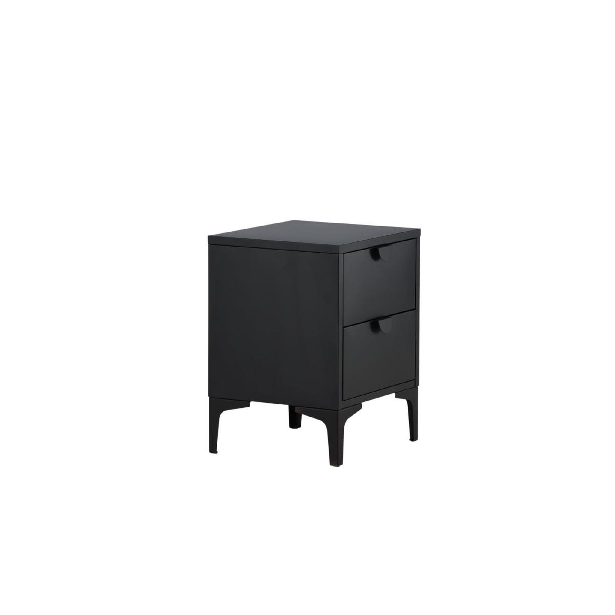 Voir la diapositive 3 : Paris Prix Table de chevet 2 tiroirs  piring  59cm noir