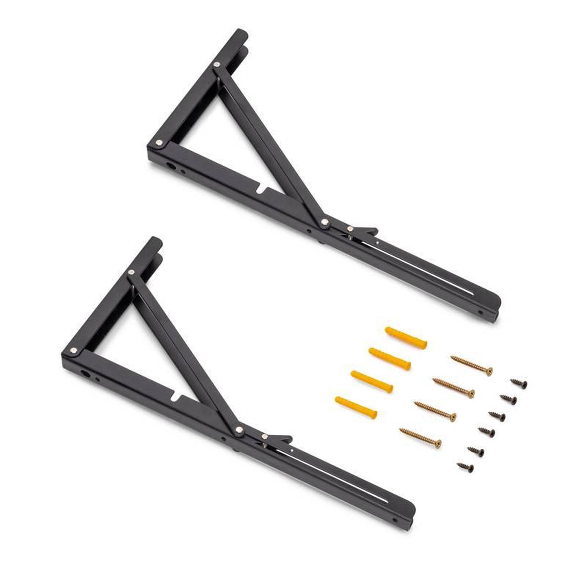 EMUCA SRL Jeu de Supports de pliage - longueur 403mm - Acier - Peint en noir