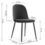 Voir la diapositive 4 : VS VENTA-STOCK Lot de 4 chaises Kana noir, pieds en métal et assise rembourrée