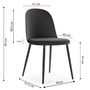 Voir la diapositive 4 : VS VENTA-STOCK Lot de 4 chaises Kana noir, pieds en métal et assise rembourrée