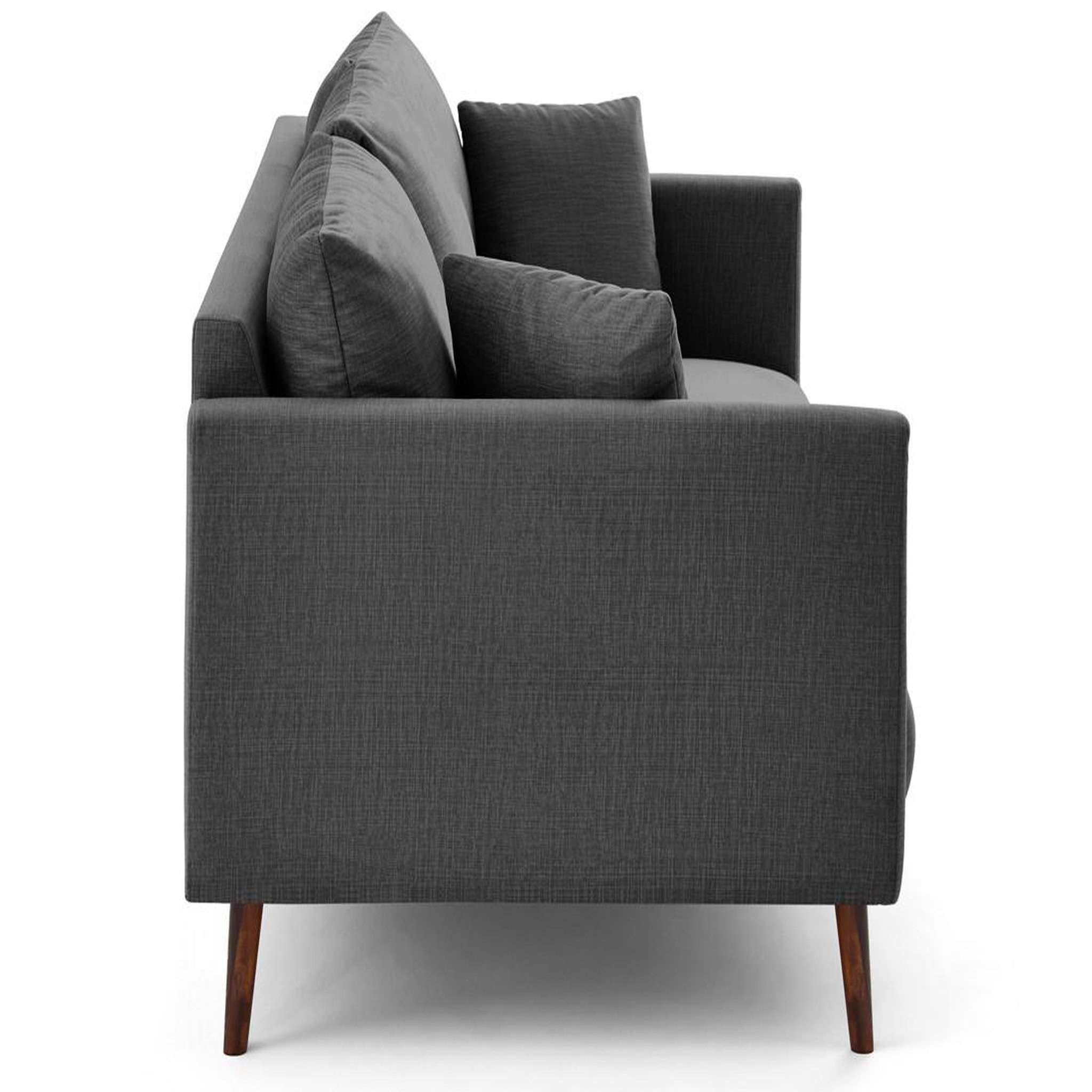 Voir la diapositive 5 : LISA DESIGN Ostrava - canapé droit 3 places en velours pieds en bois